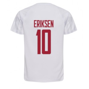 Danmark Christian Eriksen #10 Udebanetrøje VM 2022 Kort ærmer